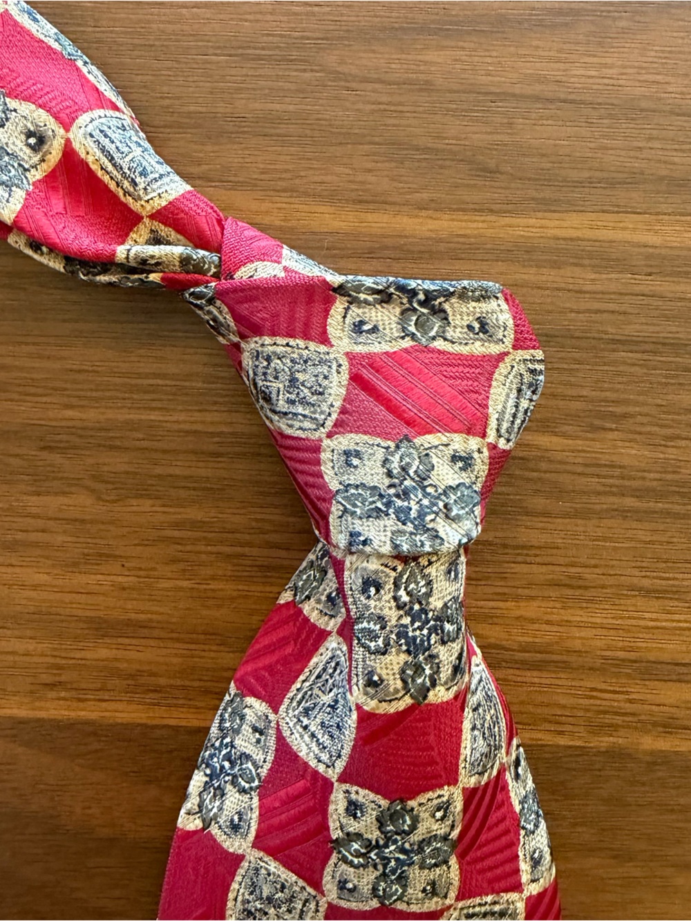 Robert Talbott Crimson and Navy Medallion Silk Tie